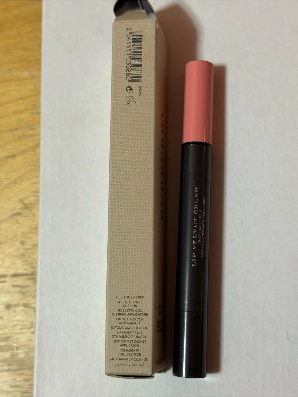 NIB Burberry Lip Velvet Crush Sheer Matte Stain - 40 Sugar Pink (Discontinued)